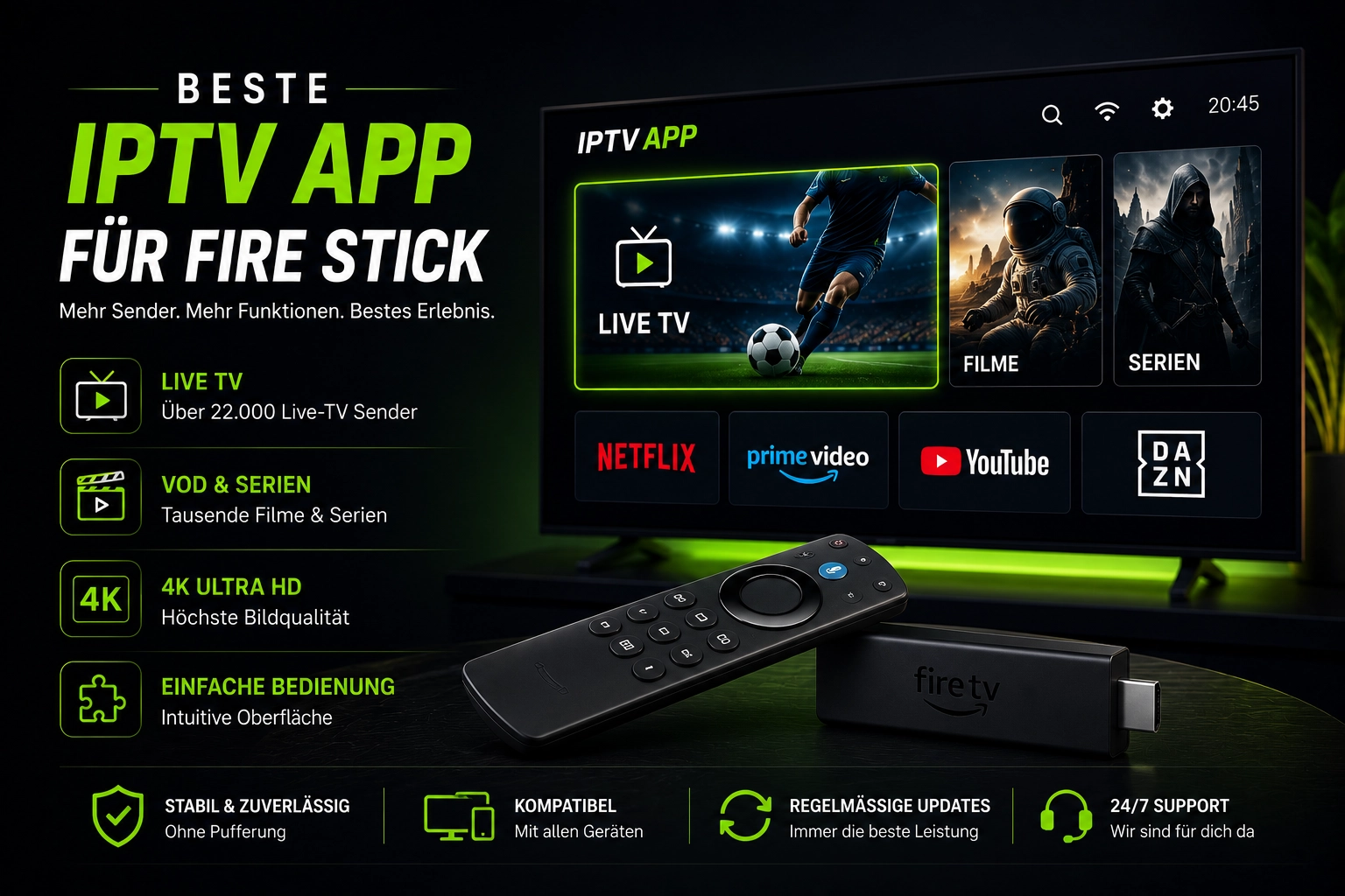 IPTV App auf dem Fire TV Stick installieren Beste IPTV App für Fire Stick – Installation über die Fire-TV-Fernbedienung